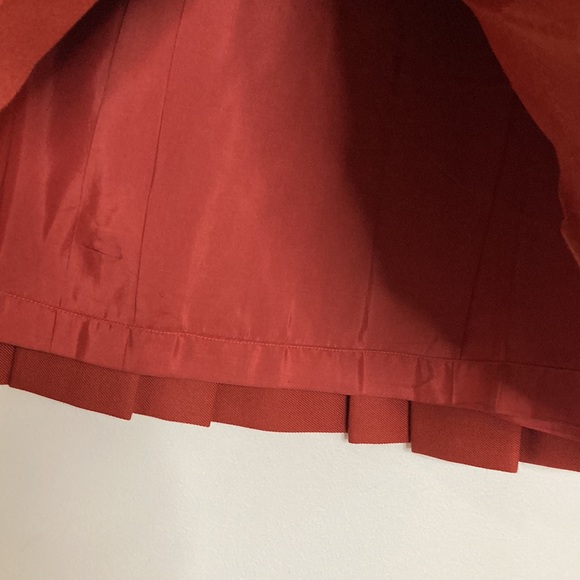 Vintage Skirt Womens Small Brick Red Wool Pleated Mini A Line Made in France - Picture 7 of 11